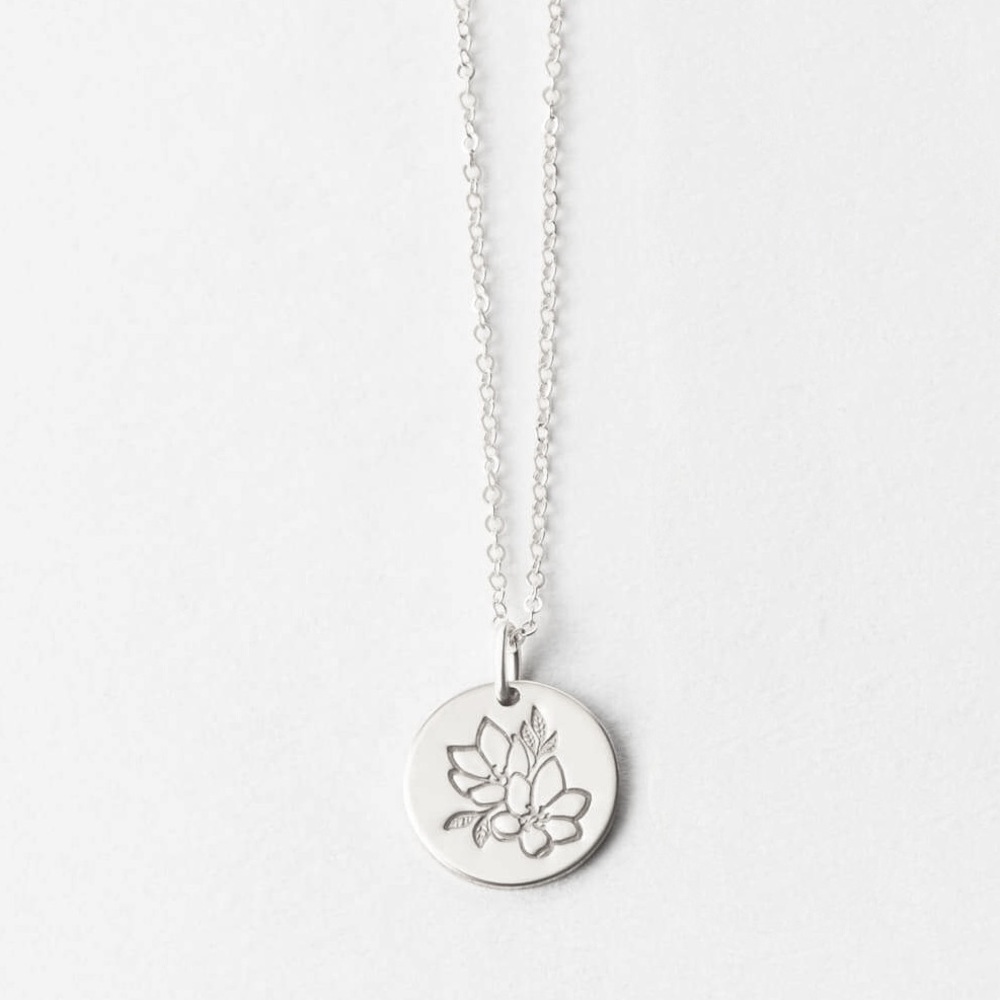 Gardenia Flower Plant Pendant Boho Indie Necklace - Picture 2 of 16
